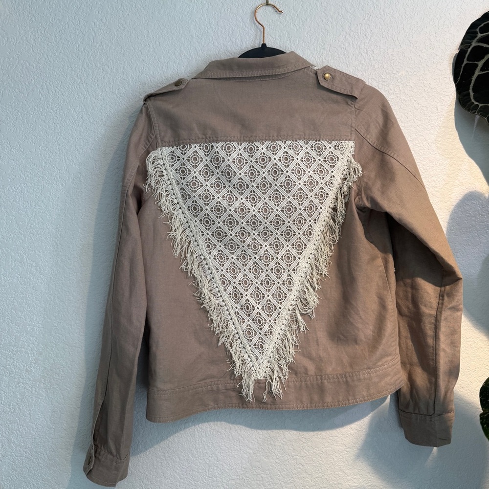 Rip Curl Forever Young Fringe Linen Crochet Jacket
